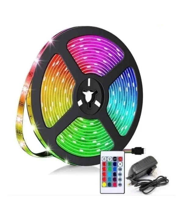 Tira LED RGB 5m con Control para Cuarto, Sala y Decoración