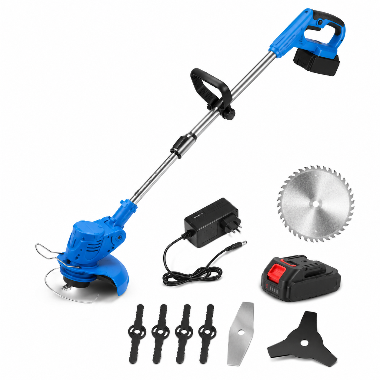 Cortadora de Césped Inalámbrica 48V con Baterías | Podadora y Desbrozadora Recargable